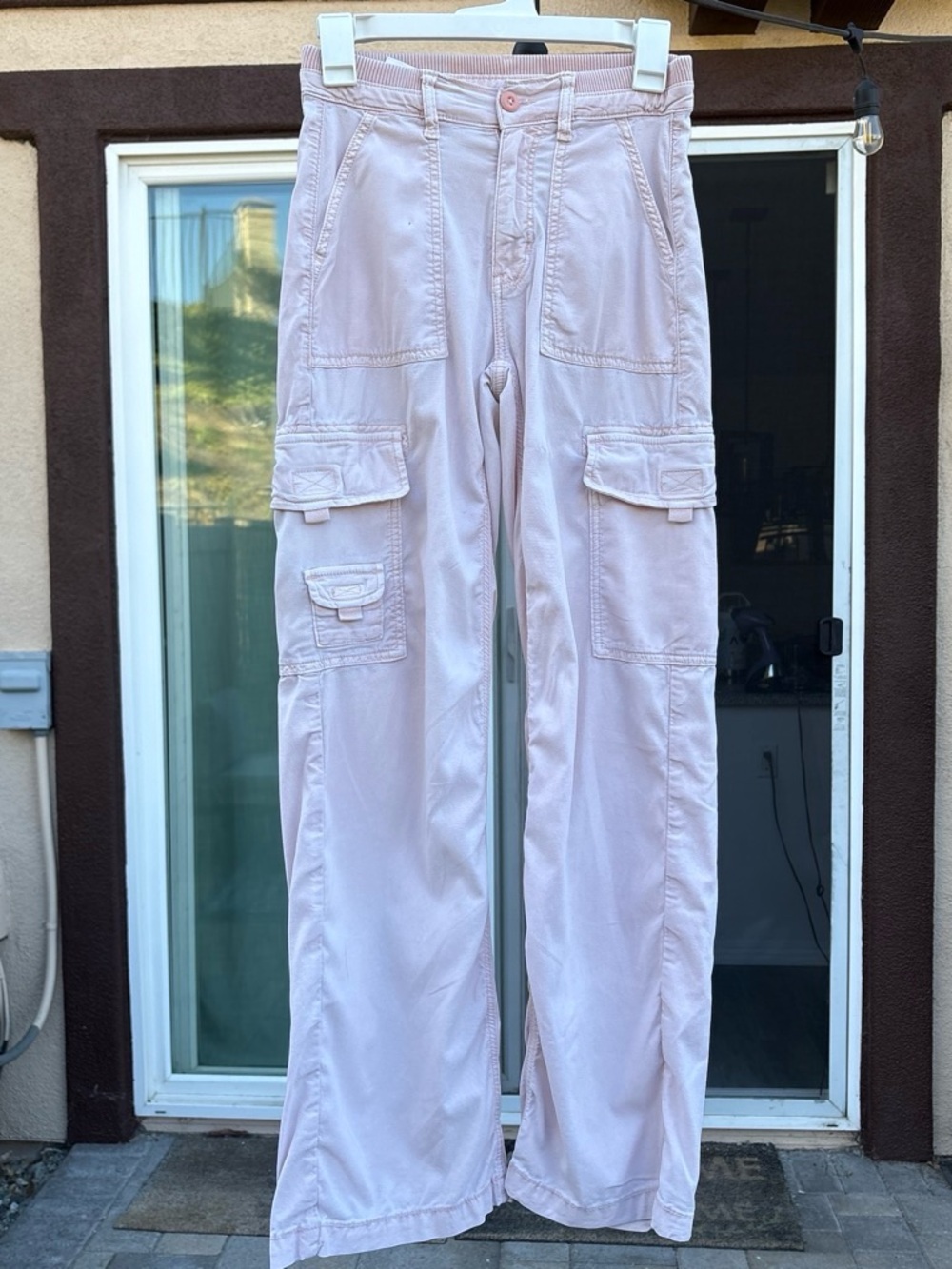 American Eagle Outfitters Light Pink Wide Leg Cargo Pants